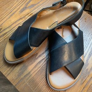 Franco Sarto Black Leather Sandals